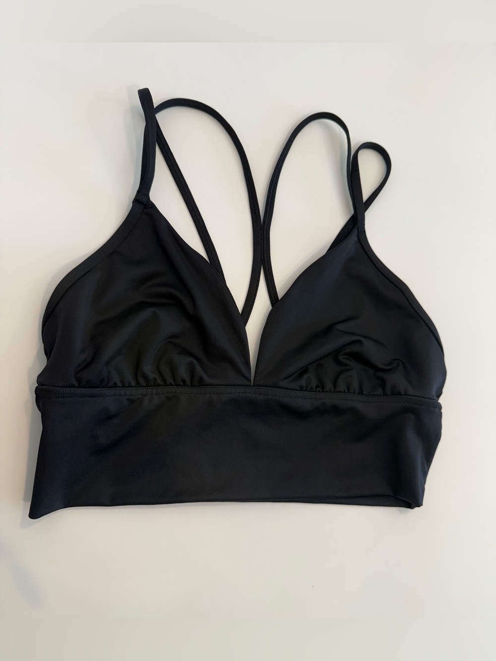 VS PINK Swim Longline Triangle Top - Pure black- size M